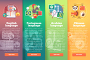 Foreign language education banners
