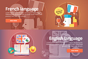 Foreign language education banners