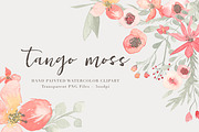 Watercolor  Floral Clipart - Tango