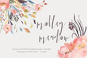 Watercolor Floral Clipart - Motley
