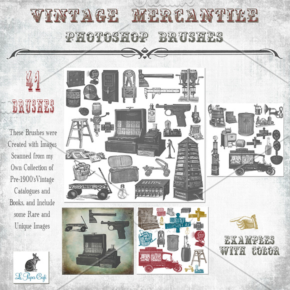 Vintage Mercantile Photoshop Brushes in Photoshop Brushes - product preview 3