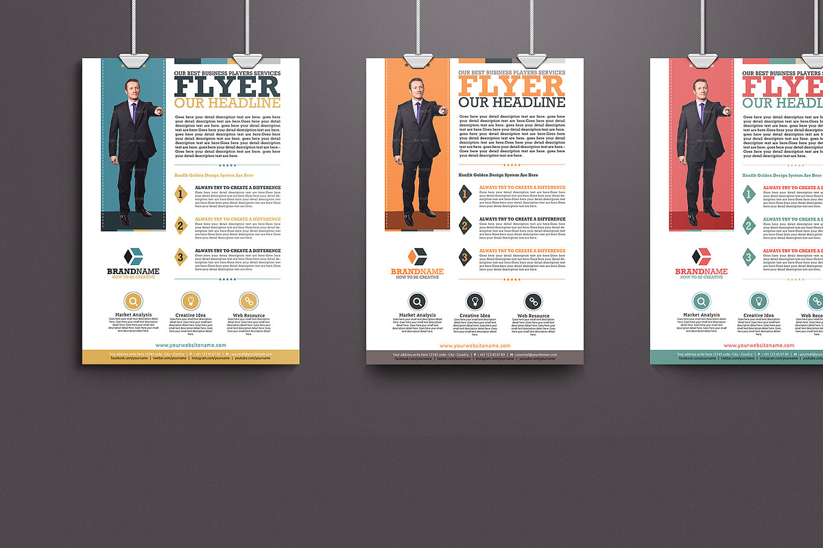 Corporate Flyer Set New Design in Flyer Templates - product preview 8
