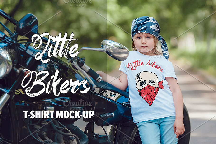 Little Bikers T-Shirt Mock-Up in Product Mockups - product preview 8