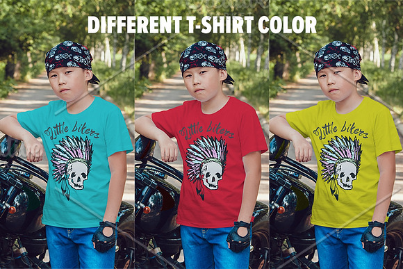 Little Bikers T-Shirt Mock-Up in Product Mockups - product preview 2