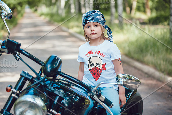 Little Bikers T-Shirt Mock-Up in Product Mockups - product preview 6