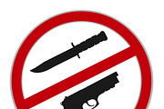 no weapons allowed sign, vector