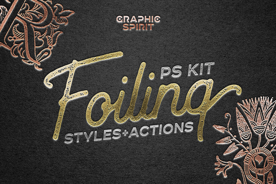 FOIL STAMP Photoshop Styles+Actions in Photoshop Layer Styles - product preview 8