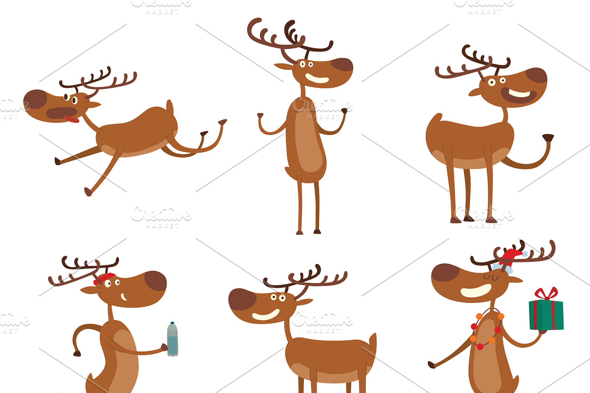 Cartoon deer vector set in Illustrations - product preview 8