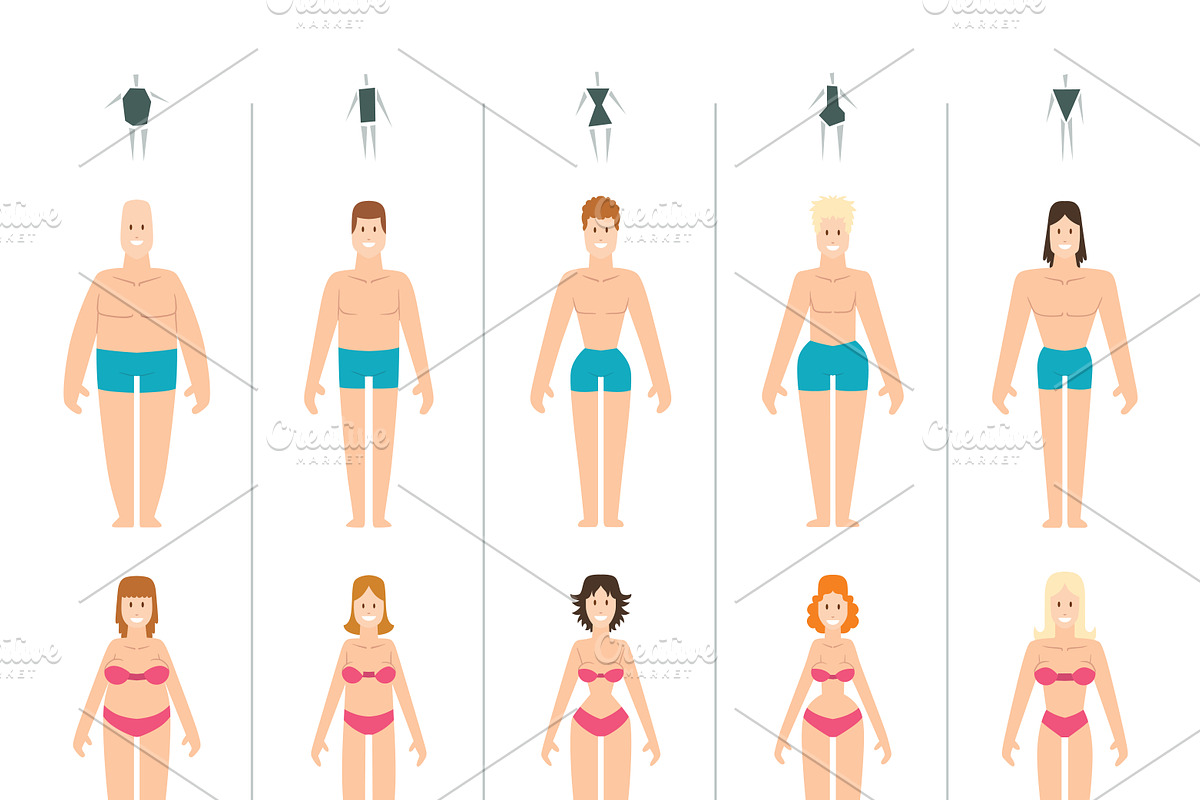 Female body types vector in Illustrations - product preview 8