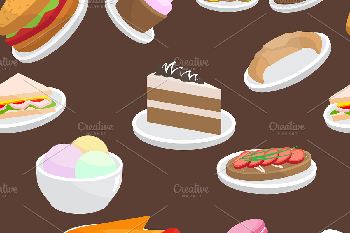 Food pattern vector in Illustrations - product preview 8