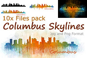 10x files Pack Columbus Skylines