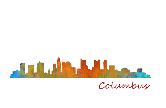 10x files Pack Columbus Skylines in Illustrations - product preview 2