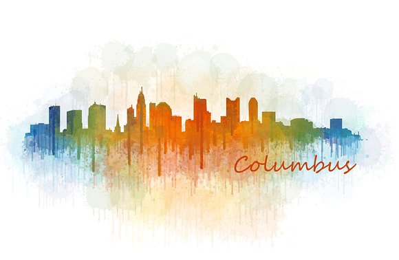 10x files Pack Columbus Skylines in Illustrations - product preview 3