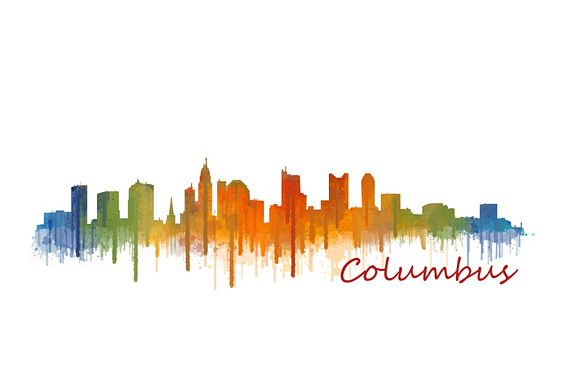 10x files Pack Columbus Skylines in Illustrations - product preview 4