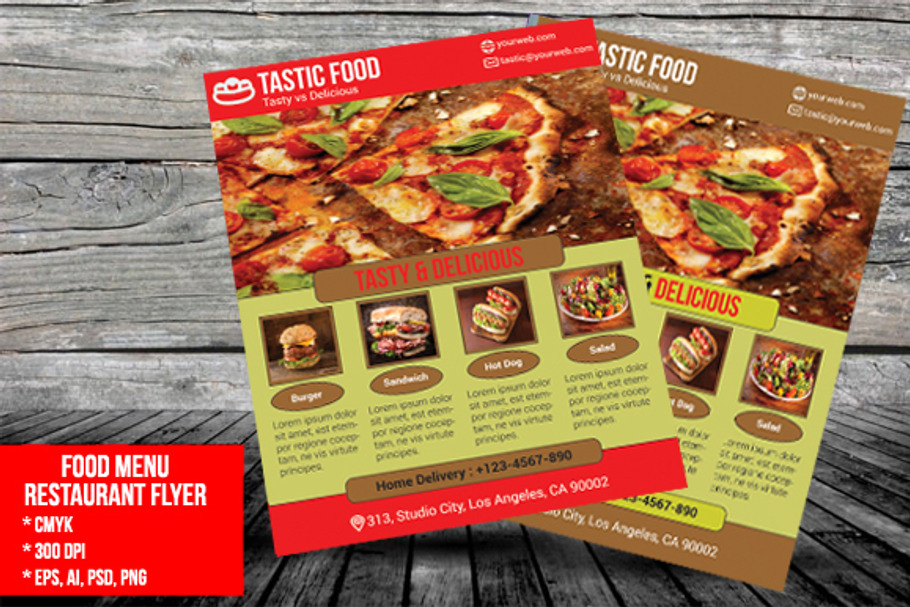Food Menu Restaurant Flyer in Flyer Templates - product preview 8