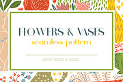 Flowers&Vases seamless pattern