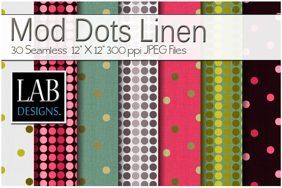 30 Mod Polka Dot Linen Textures