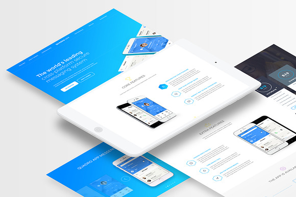 Quadro App - Mobile App PSD Template in Landing Page Templates - product preview 1
