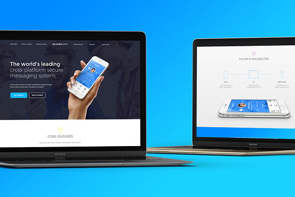 Quadro App - Mobile App PSD Template in Landing Page Templates - product preview 2