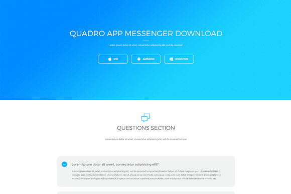 Quadro App - Mobile App PSD Template in Landing Page Templates - product preview 7