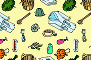 Pattern of sauna icons.