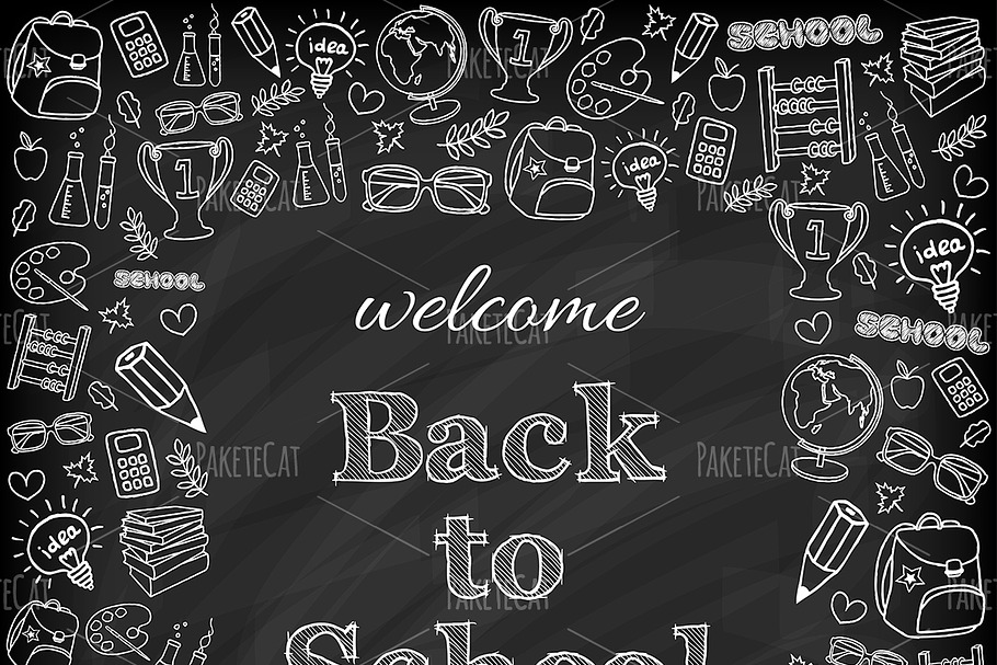 Welcome back to school card in Illustrations - product preview 8