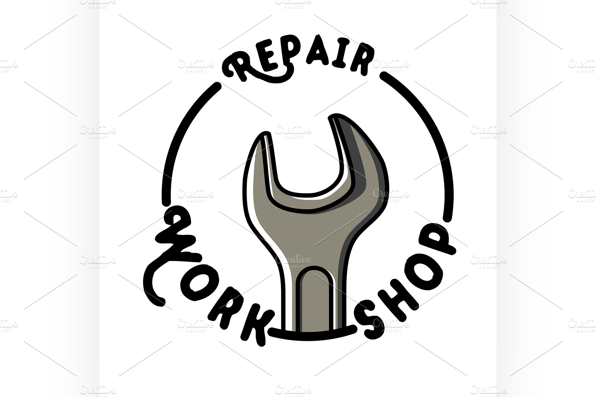 Color vintage repair workshop emblem | Creative Daddy