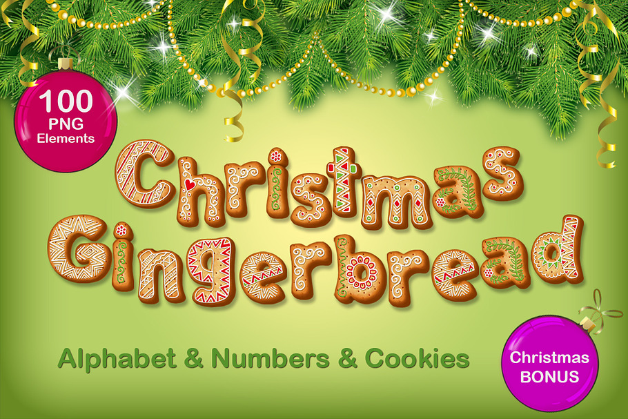 Christmas Gingerbread alphabet in Christmas Fonts - product preview 8