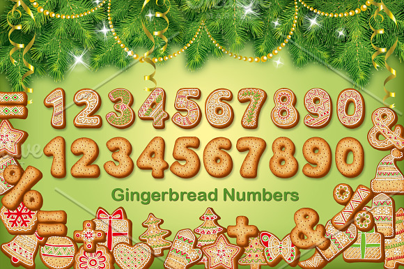 Christmas Gingerbread alphabet in Christmas Fonts - product preview 3