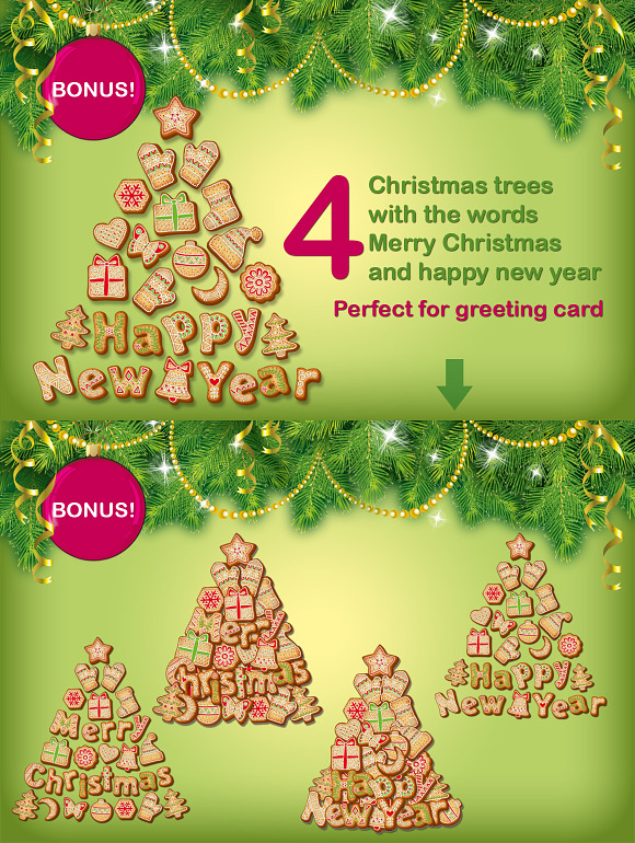 Christmas Gingerbread alphabet in Christmas Fonts - product preview 4