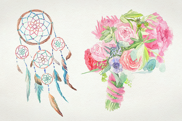 Watercolor Boho Set in Illustrations - product preview 3