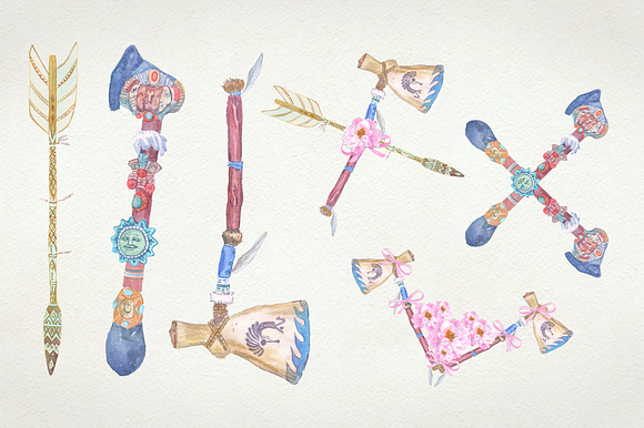 Watercolor Boho Set in Illustrations - product preview 4
