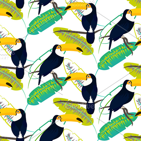 Toucan in Jungle Seamless Patterns in Patterns - product preview 1