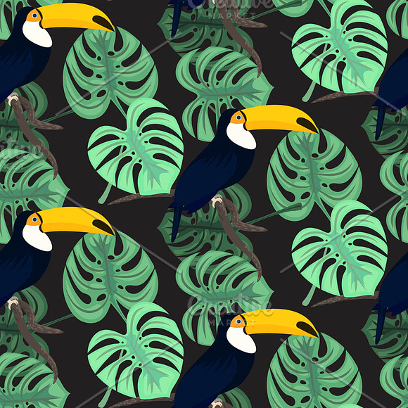 Toucan in Jungle Seamless Patterns in Patterns - product preview 3