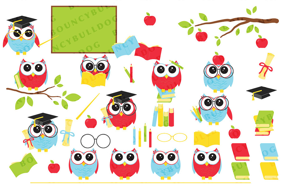 Graduation owls 2 in Illustrations - product preview 8
