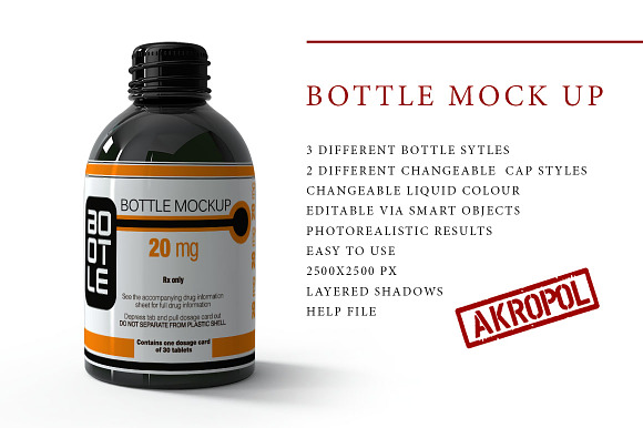Bottle Mock Up in Product Mockups - product preview 1