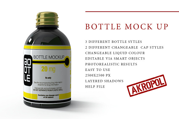 Bottle Mock Up in Product Mockups - product preview 4