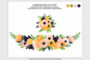 Hand Painted Peach Flower Clipart