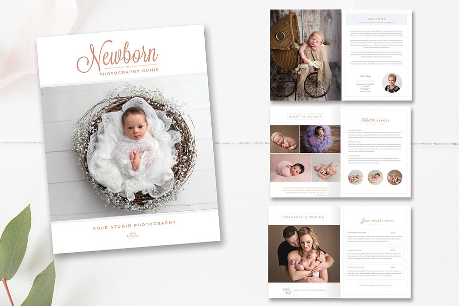 Newborn Photography Magazine 18-Page in Magazine Templates - product preview 8