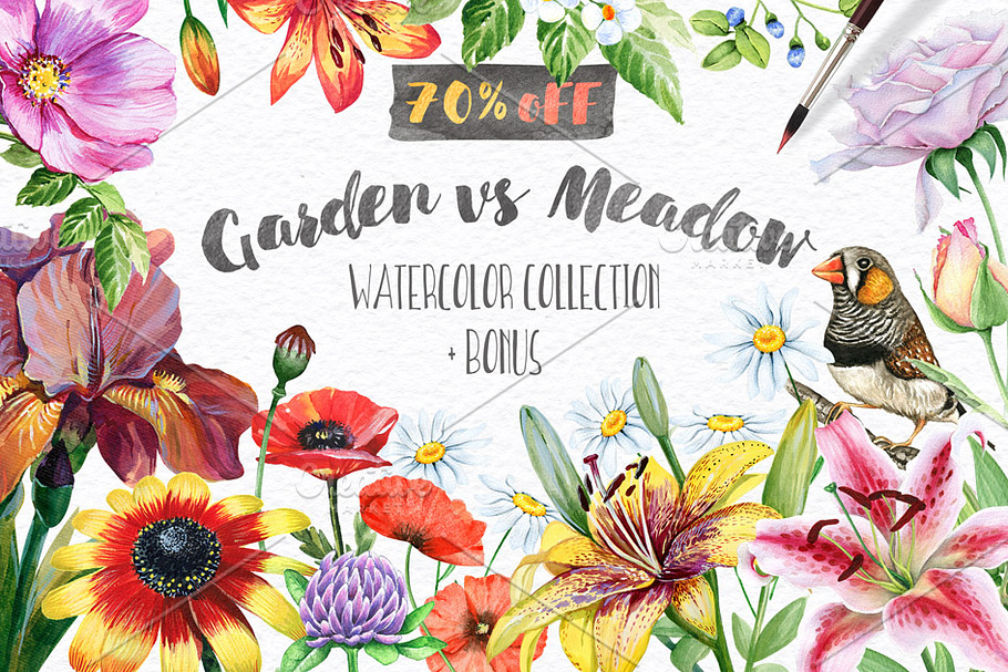 70% OFF! Floral set. Over 115 PNG in Illustrations - product preview 8