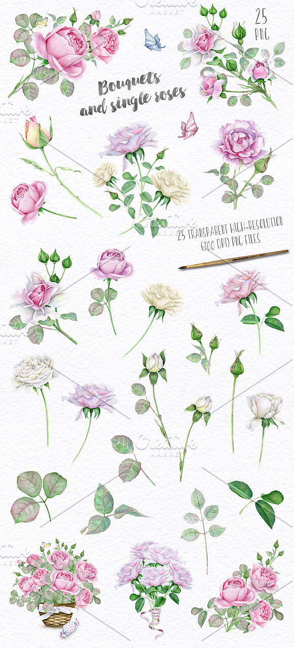 70% OFF! Floral set. Over 115 PNG in Illustrations - product preview 6
