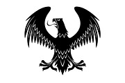 Medieval black eagle heraldic icon