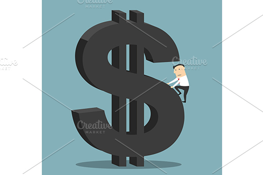 Businessman climbing on the dollar in Graphics - product preview 8