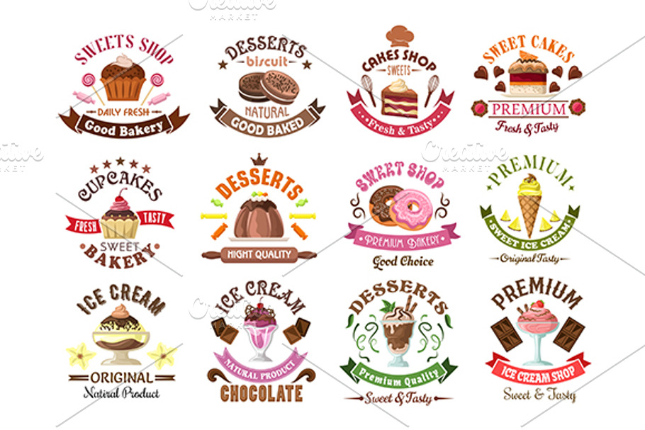 Chocolate cakes and cupcakes icons in Graphics - product preview 8