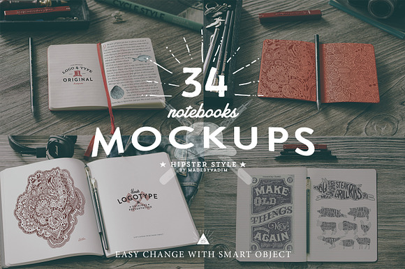 34 Hip Notebook Mock-ups in Branding Mockups - product preview 4