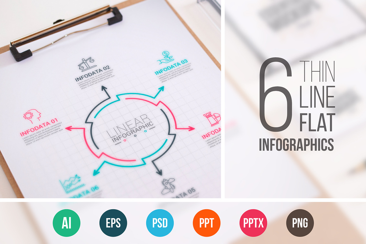 Line flat elements for infographic_9 in PowerPoint Templates - product preview 8