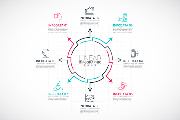 Line flat elements for infographic_9 in PowerPoint Templates - product preview 8