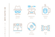 Hipster iconset mono line