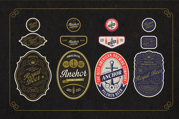 10 Vintage Beer Labels in Objects - product preview 1