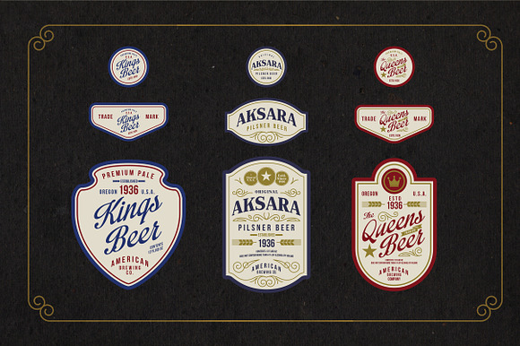 10 Vintage Beer Labels in Objects - product preview 3